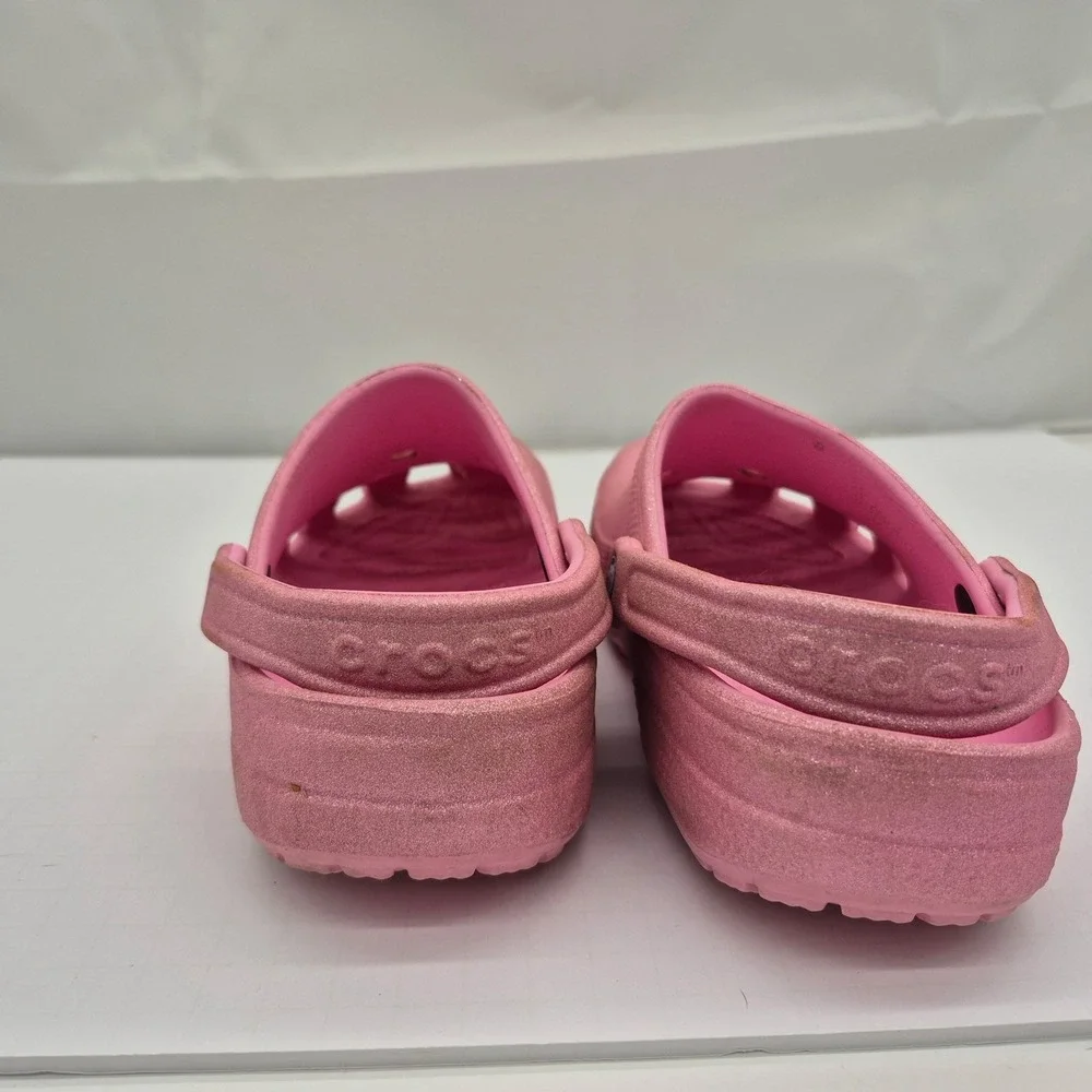 Pink Crocs Classic Glitter Clogs